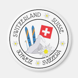 Schweiziska stereotyper Vita kylskåp, magnet