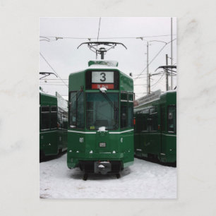Schweiziska trams vid BVB M-Parc-depån, Basel Vykort