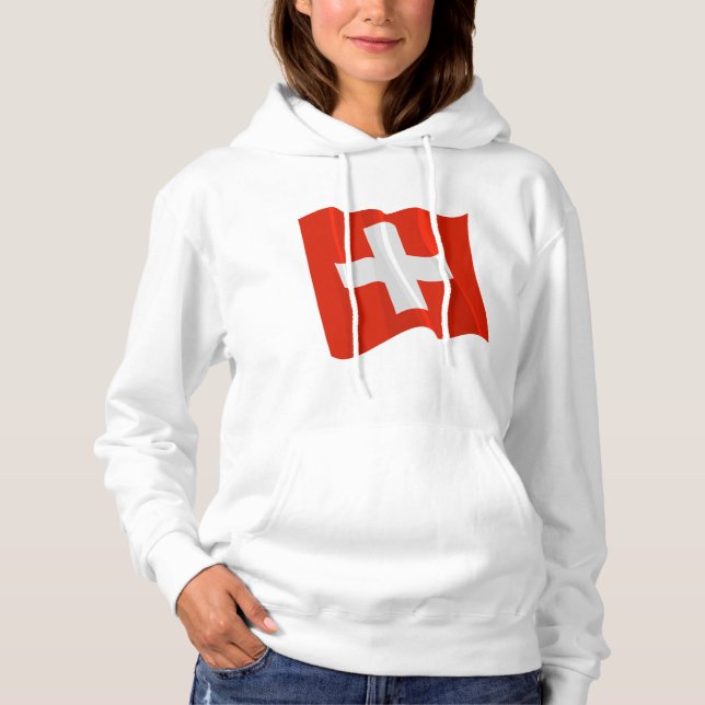 schweiziska Womens Hoodie Tee (Framsida)