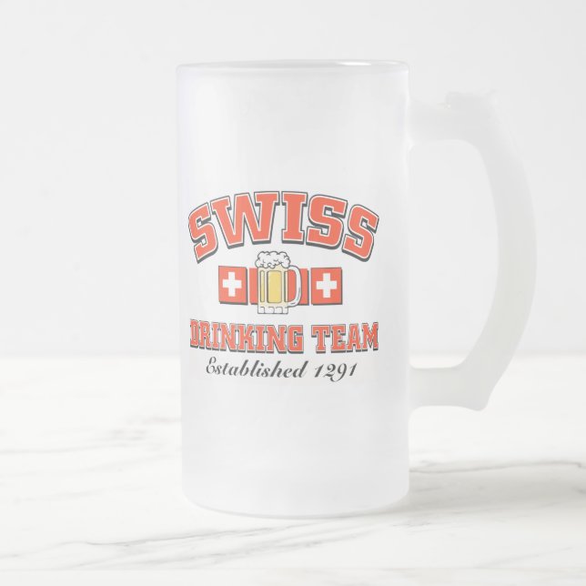 Schweiziskt dricka lag frostat ölglas (Höger)
