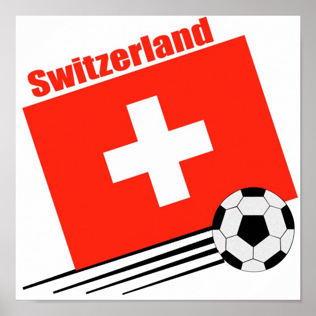 Schweiziskt fotbollslag poster (Framsidan)