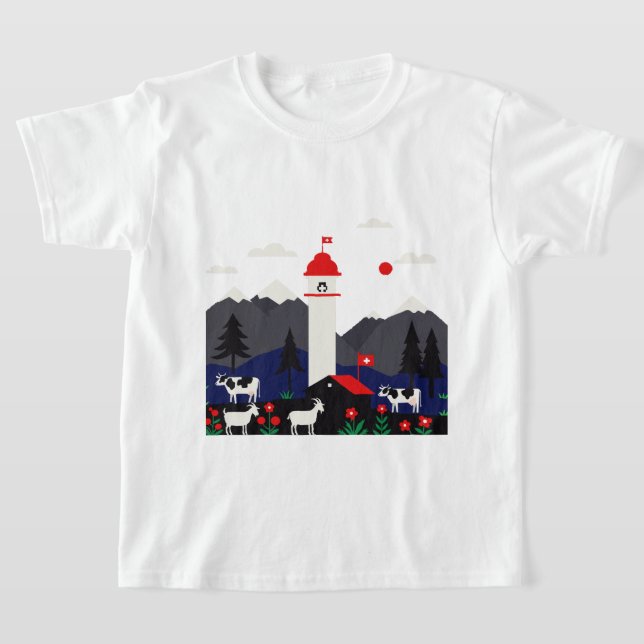 Schweiziskt landskap t shirt (Laydown)
