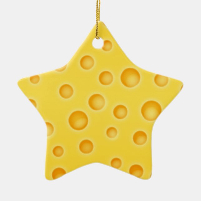 Schweiziskt mönster för ostCheezy struktur Julgransprydnad Keramik (Framsidan)