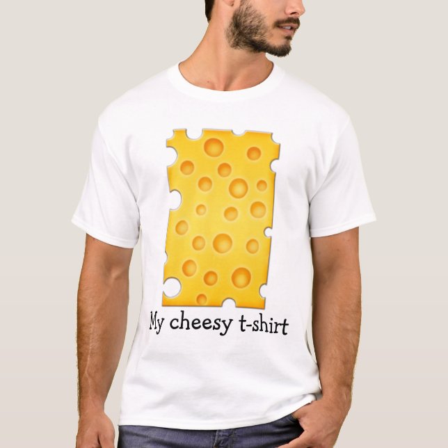 Schweiziskt mönster för ostCheezy struktur T Shirt (Framsida)