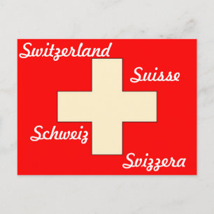 Schweizskt vykort för flagga