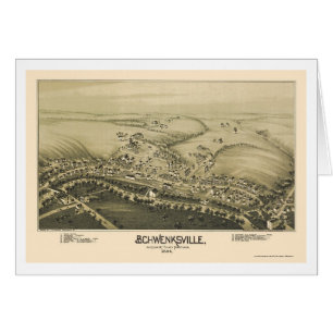 Schwenksville panorama- karta för PA - 1894 Hälsningskort