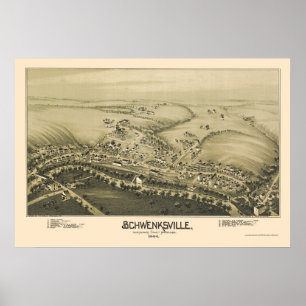 Schwenksville panorama- karta för PA - 1894 Poster