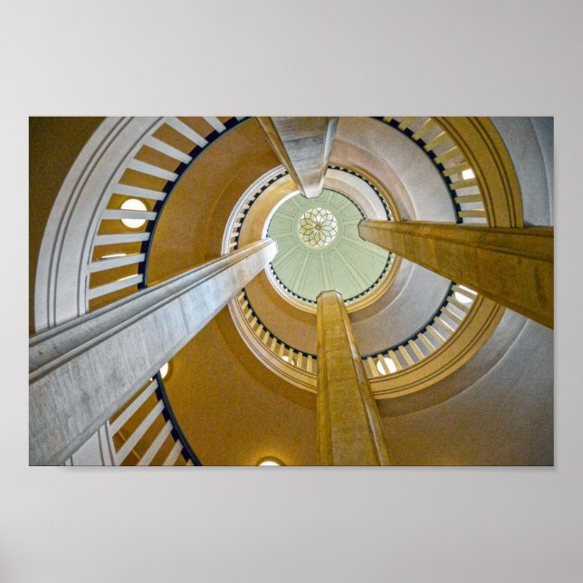 Schwerin Castle Spiral Stairway i Tyskland Poster (Framsidan)