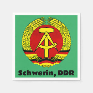 Schwerin, DDR, Schwerin, Tyskland, Öster German Os Pappersservett