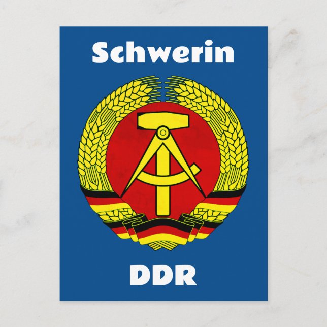 Schwerin, DDR, Schwerin, Tyskland, Öster German Os Vykort (Framsida)
