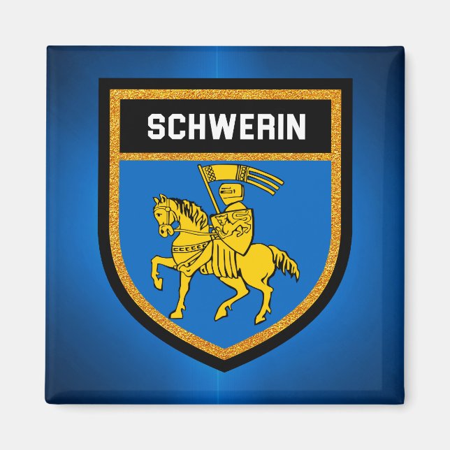 Schwerin Flagga Magnet (Framsidan)