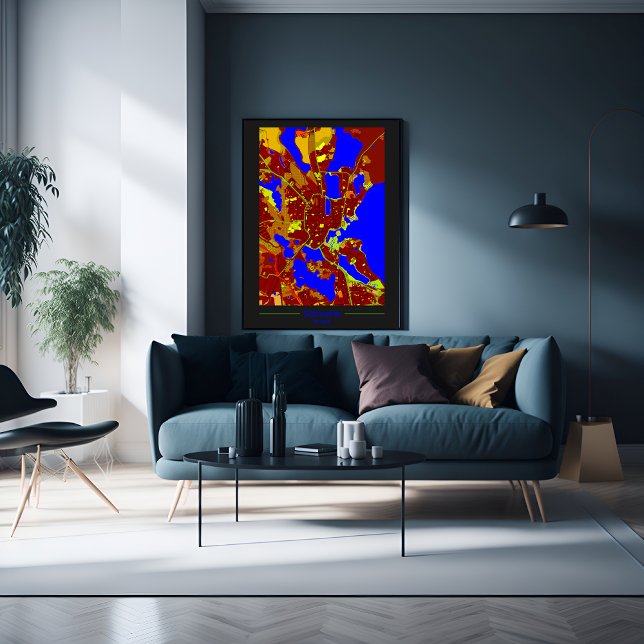 Schwerin Stadtplan Stadtzentrum im Kontrast Poster (Skapare uppladdad)