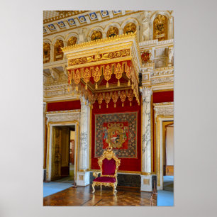 Schwerins slott, tronsal, Tyskland Poster