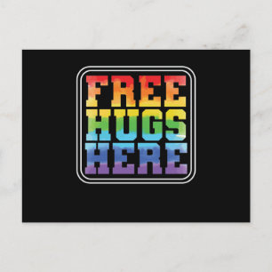 Schwul oder Lesbisch "Free Hugs here" Vykort