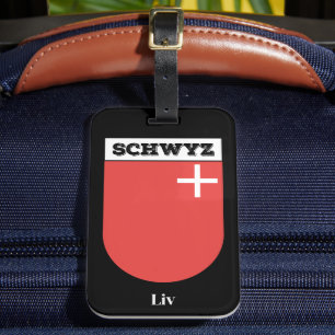 Schwyz, Schweiz Schweiziska kantoner Jackar Arm Bagagebricka