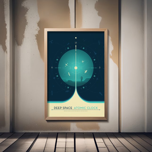 Sci-Fi Ad, Blue Atomic Clock, Deep Space Fototryck (Skapare uppladdad)