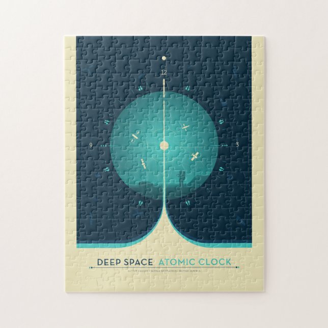 Sci-Fi Ad, Blue Atomic Clock, Deep Space Pussel (Vertikal)