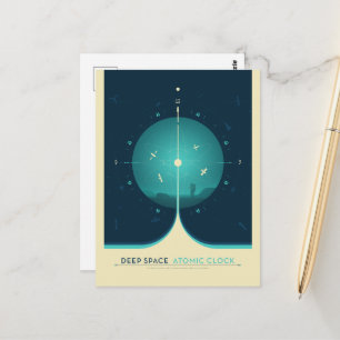 Sci-Fi Ad, Blue Atomic Clock, Deep Space Vykort