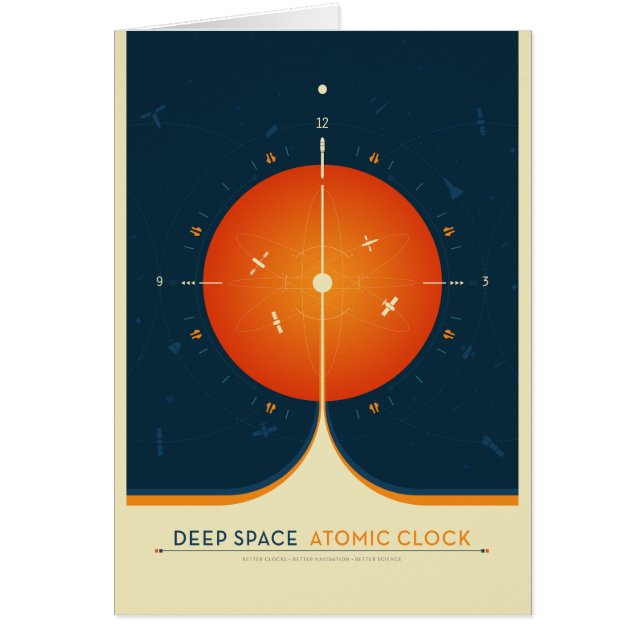 Sci-Fi Ad, Orangens atomklocka, djupt utrymme Hälsningskort (Framsidan)