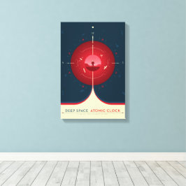 Sci-Fi Ad, Red Atomic Clock, Deep Space Canvastryck
