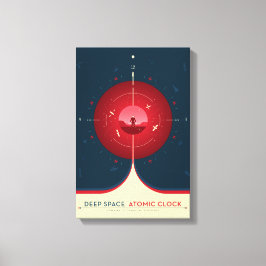 Sci-Fi Ad, Red Atomic Clock, Deep Space Canvastryck