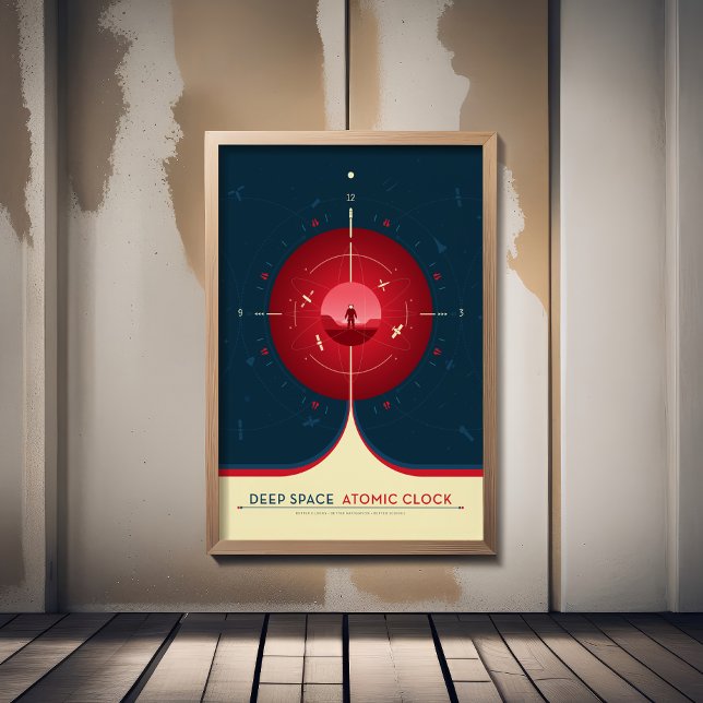 Sci-Fi Ad, Red Atomic Clock, Deep Space Fototryck (Skapare uppladdad)