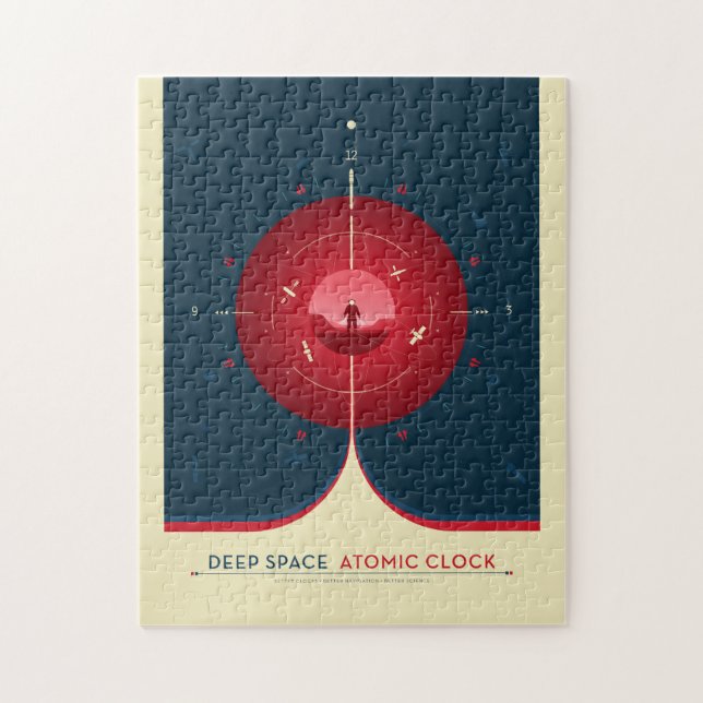 Sci-Fi Ad, Red Atomic Clock, Deep Space Pussel (Vertikal)