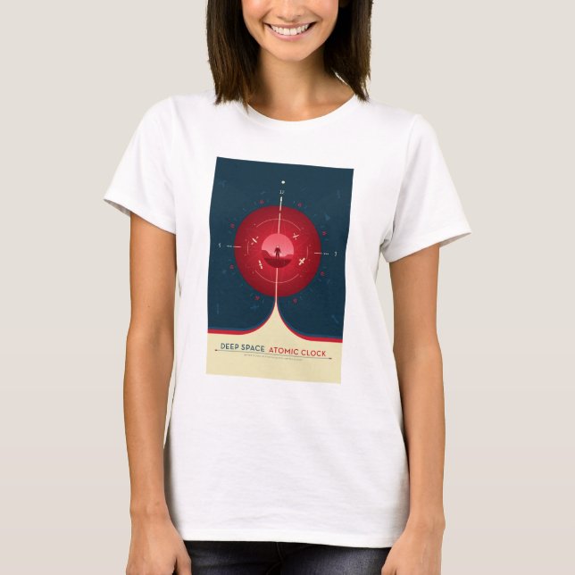 Sci-Fi Ad, Red Atomic Clock, Deep Space T Shirt (Framsida)