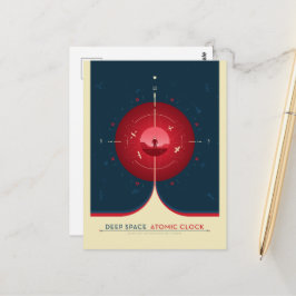 Sci-Fi Ad, Red Atomic Clock, Deep Space Vykort