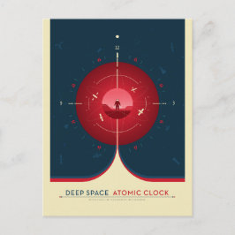 Sci-Fi Ad, Red Atomic Clock, Deep Space Vykort