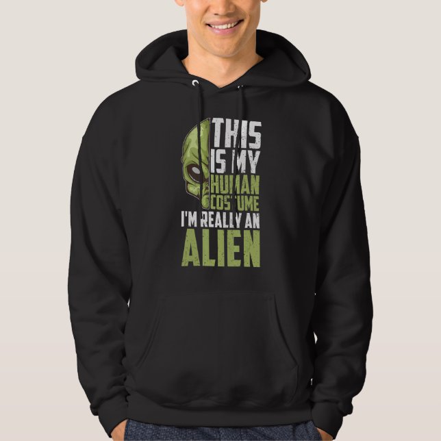 Sci Fi Alien Extraterrestrial Human Costume Alien Hoodie (Framsida)