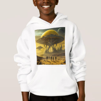 Sci-Fi Alien World View Planet Ufo Torn T Shirt