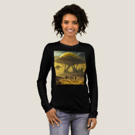 Sci-Fi Alien World View Planet Ufo Torn T Shirt