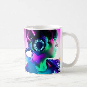 Sci-Fi Anime Cyberpunk Gamer Girl - Coffee Mugg