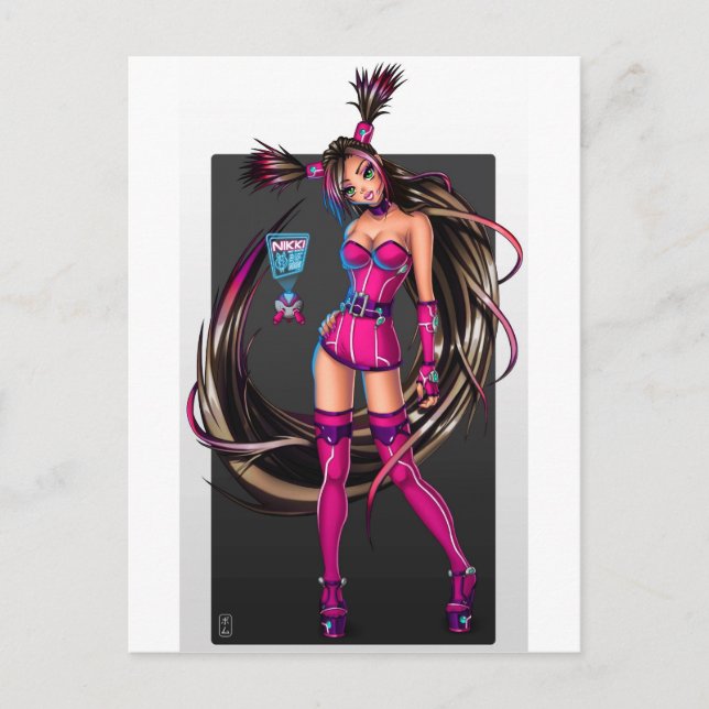 Sci Fi Anime Flickan Nikki Vykort (Framsida)