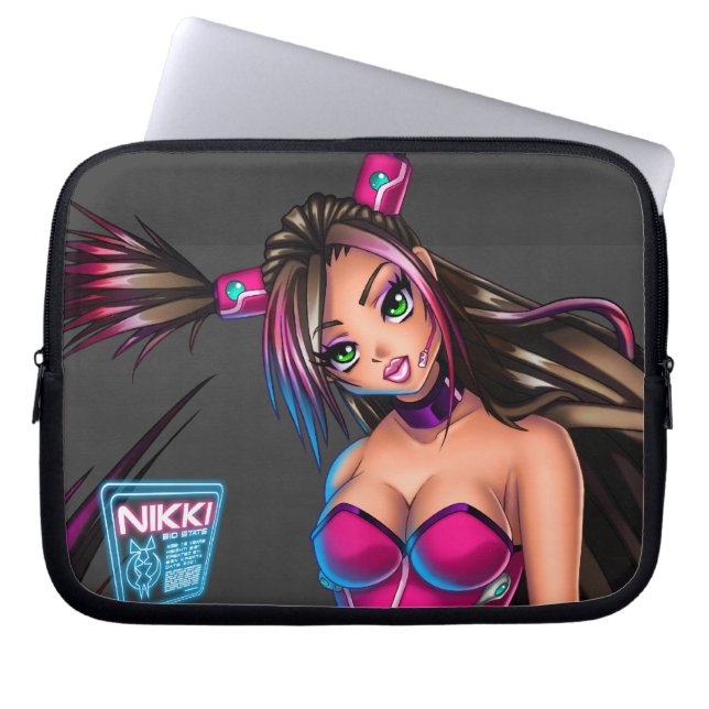 Sci Fi Anime Girl Nikki Laptop Fodral (Framsidan)