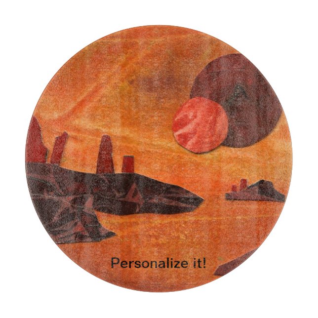 Sci-Fi "Brand-hav" dubbla sol, lavahav världen öve (Framsidan)