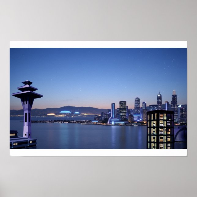 Sci-Fi city background Poster (Framsidan)
