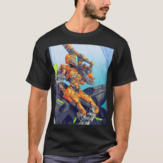 Sci-Fi Cyber Biker Trooper T Shirt (Framsida)