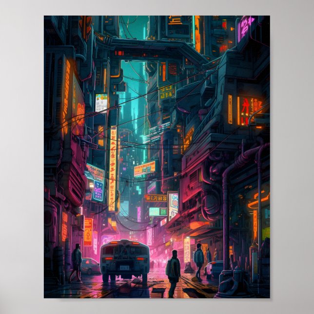 Sci-Fi Cyberpunk Art Design Poster (Framsidan)
