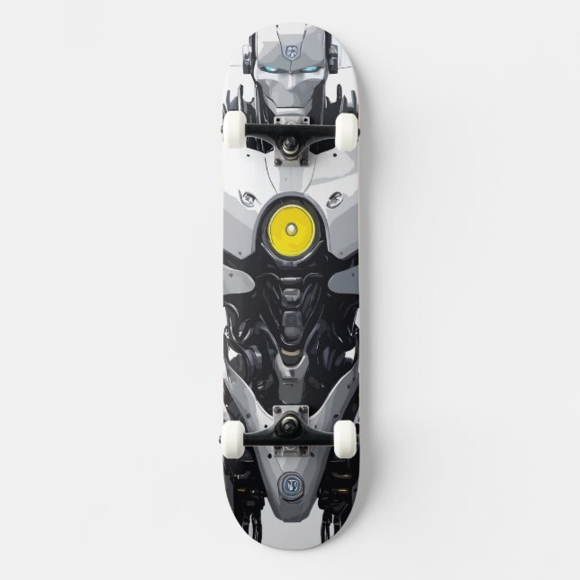 Sci-Fi Cyborg Android Mecha Comic Art Mini Skateboard Bräda 18,5 Cm (Framsida)