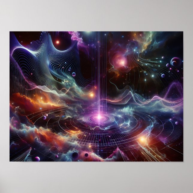 Sci-fi Energy Of Sine And Radio Waves Poster (Framsidan)