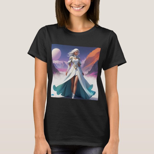 Sci-Fi Fantasy Art | Heroine i Surreal Landscapes T Shirt (Framsida)
