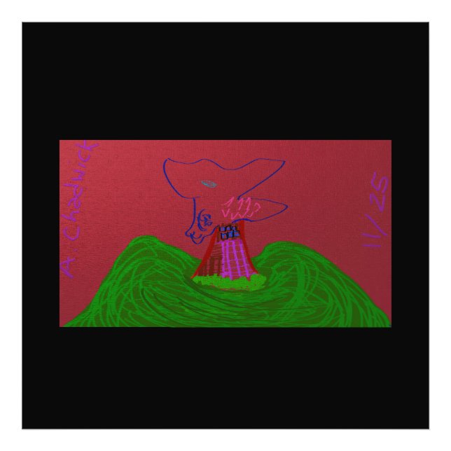 Sci-fi Fantasy Creature Landscape Photo Print Fototryck (Framsidan)