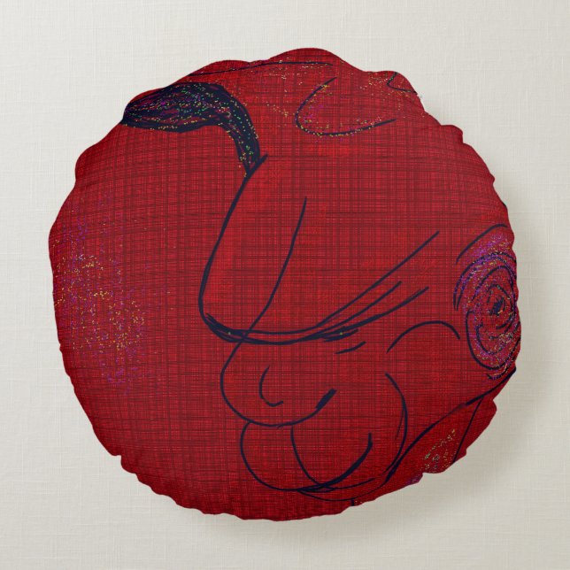 Sci-fi Fantasy Hunting Dog  Rund Kudde (Baksidan)