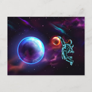 Sci-Fi Fantasy Space Basketball Astronaut Postca Vykort