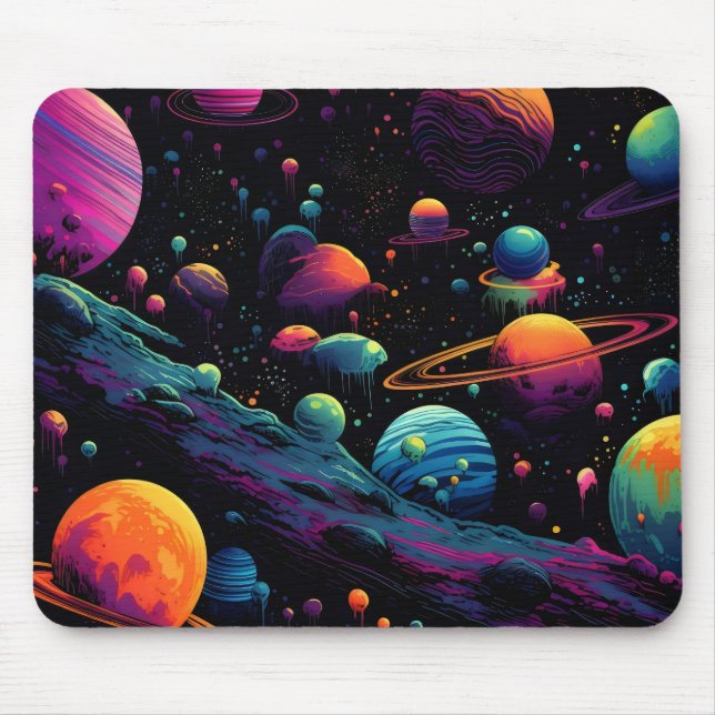 Sci-Fi Färg Space Musmatta (Framsidan)