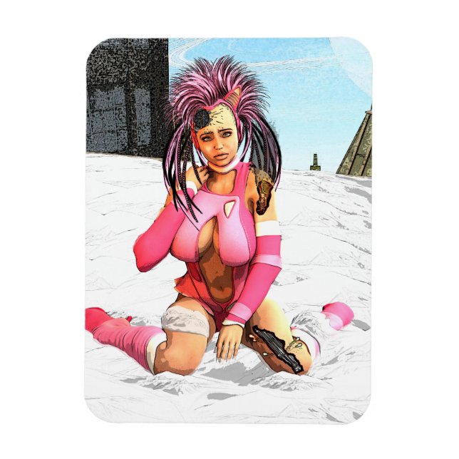Sci Fi Female Cyborg Magnet (Vertikal)