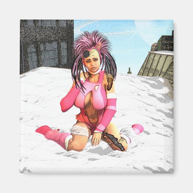Sci Fi Female Cyborg Magnet (Framsidan)
