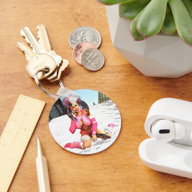 Sci Fi Female Cyborg Nyckelring (Skrivbord)